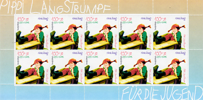 Pippi Langstrumpf - Sonderbriefmarkenserie Fr die Jugend - Juni 2001