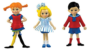 Figuren für das Puppenhaus: Pippi, Annika und Tommi