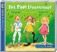 Hej, Pippi Langstrumpf Musik-CD mit 15 Liedern aus Astrid Lindgrens beliebten Kinderfilmen - nachgesungen -