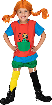 Pippi Langstrumpf Kostüm für Kinder von 3-6 Jahren