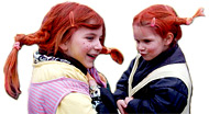 Hélène und Miriam als Pippi Langstrumpf